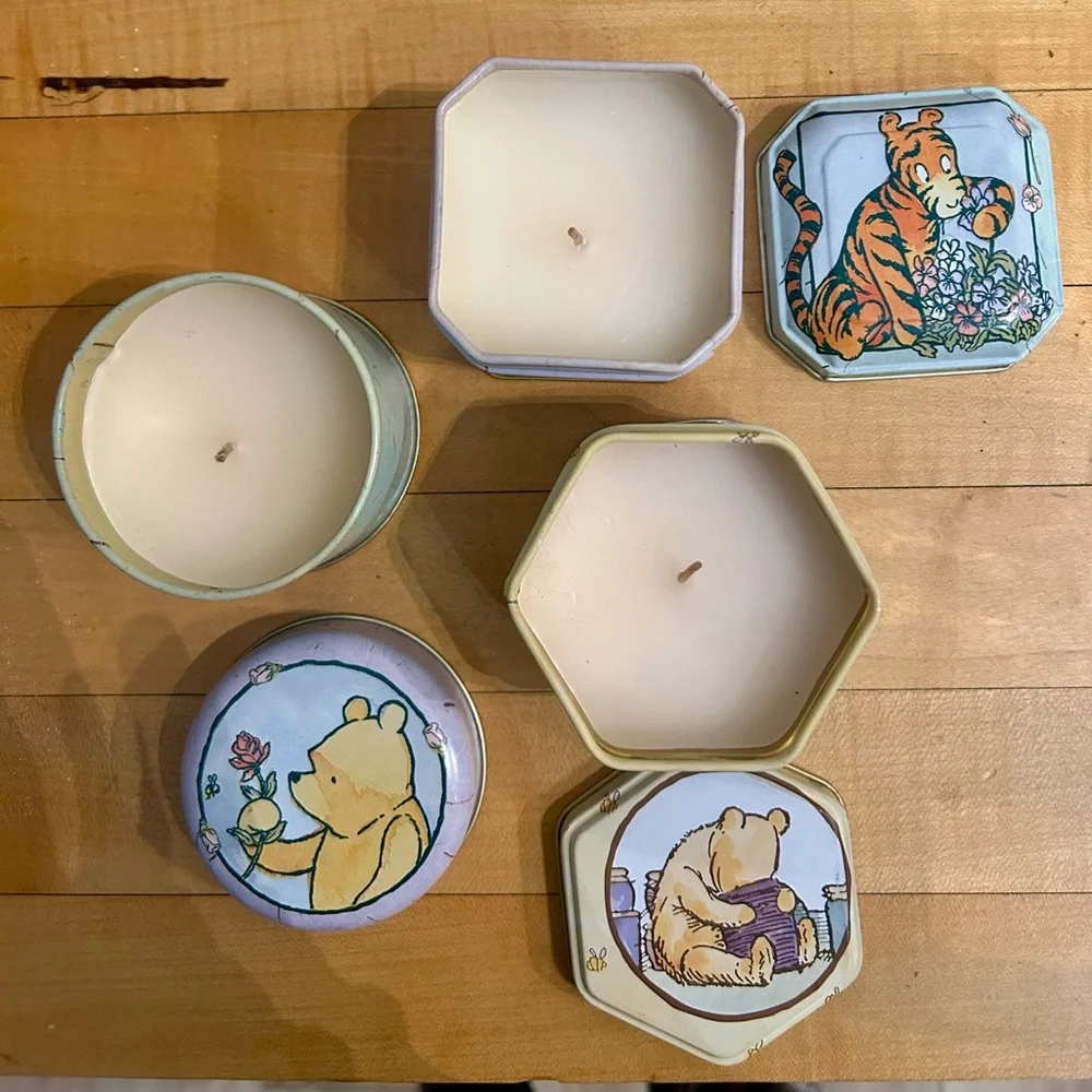 Vintage Disney Winnie the Pooh Candle Tins Set of 3